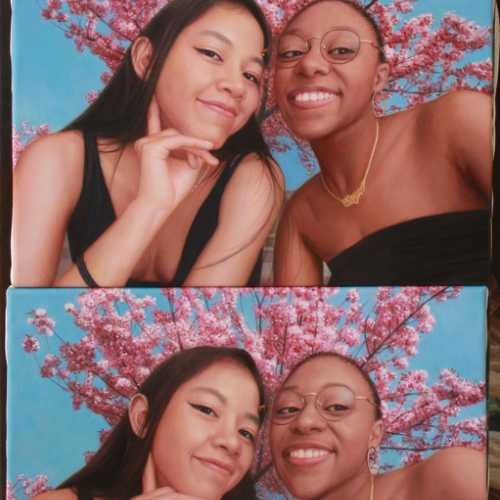 here is an example of a children's portrait painted from 2 photos